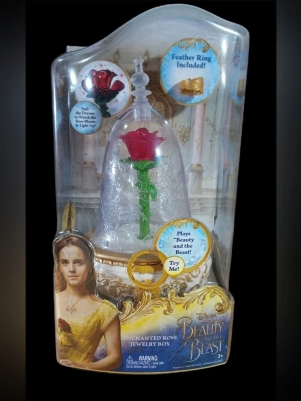 Beauty and the Beast Enchanted Rose Lighted/ Musical Jewelry Box  Disney*